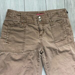 SO capris pants brown studded Y2K womens juniors cotton